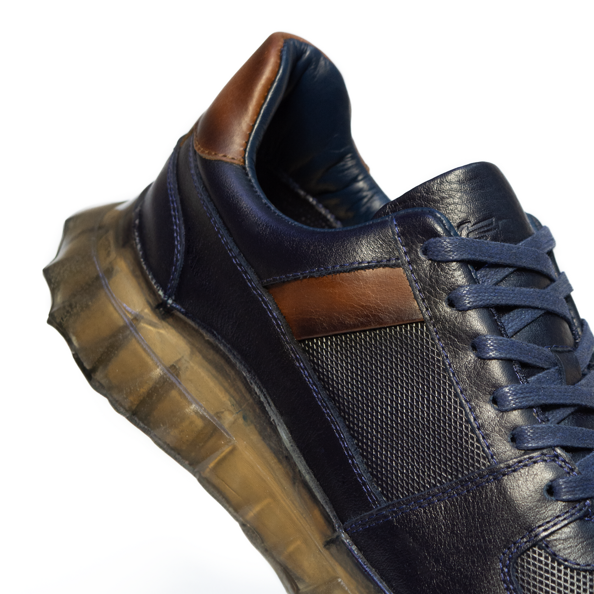 TENIS HOMBRE CUERO MOSCÚ AZUL