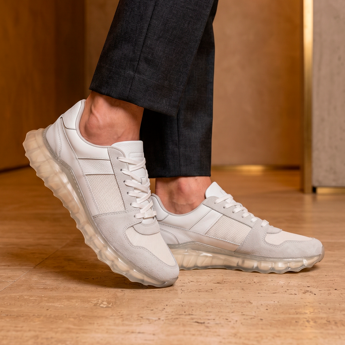 TENIS HOMBRE CUERO MOSCÚ BLANCO