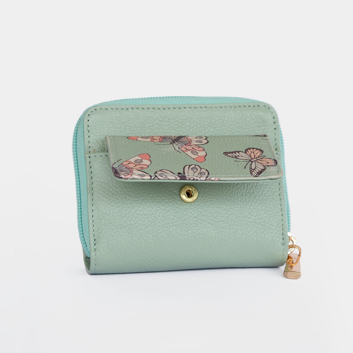 BILLETERA DAMA CUERO VERDE MENTA 216