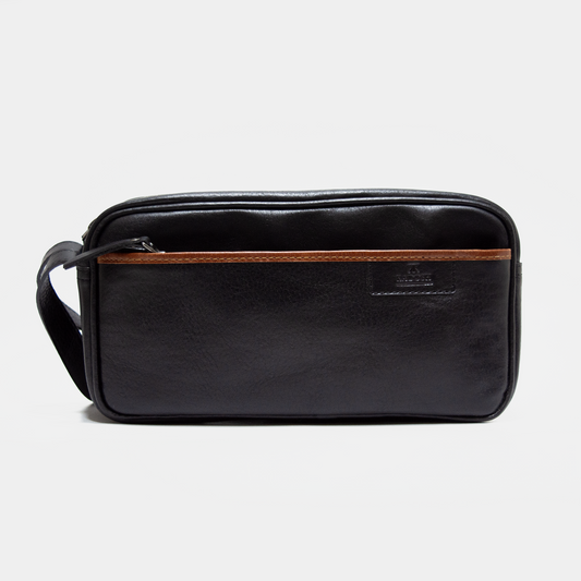 ORGANIZADOR DE VIAJE CUERO NEGRO