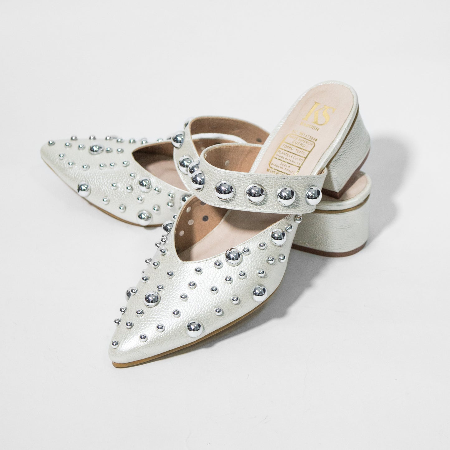 Últimas tallas - ZUECOS IRINA 100% CUERO PLATEADO