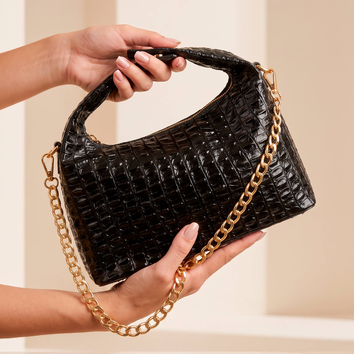 BOLSO CLEO NEGRO 100% CUERO