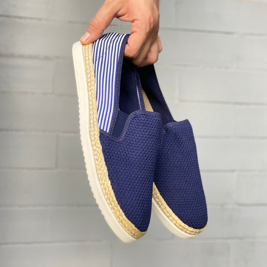 Últimas tallas-TENIS HOMBRE ESPADRILA AZUL RAYAS