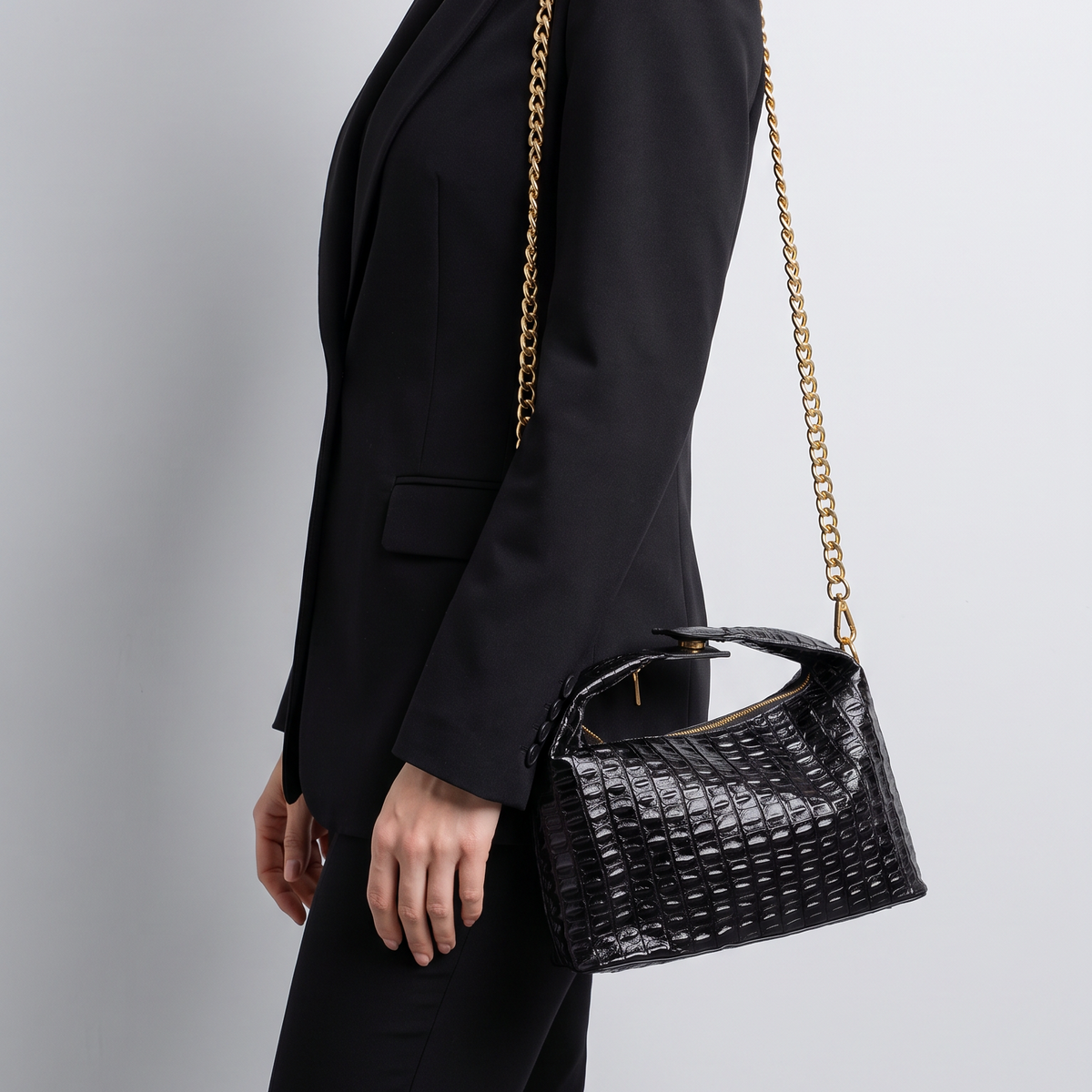 BOLSO CLEO NEGRO 100% CUERO