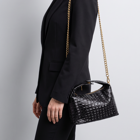 BOLSO CLEO NEGRO 100% CUERO