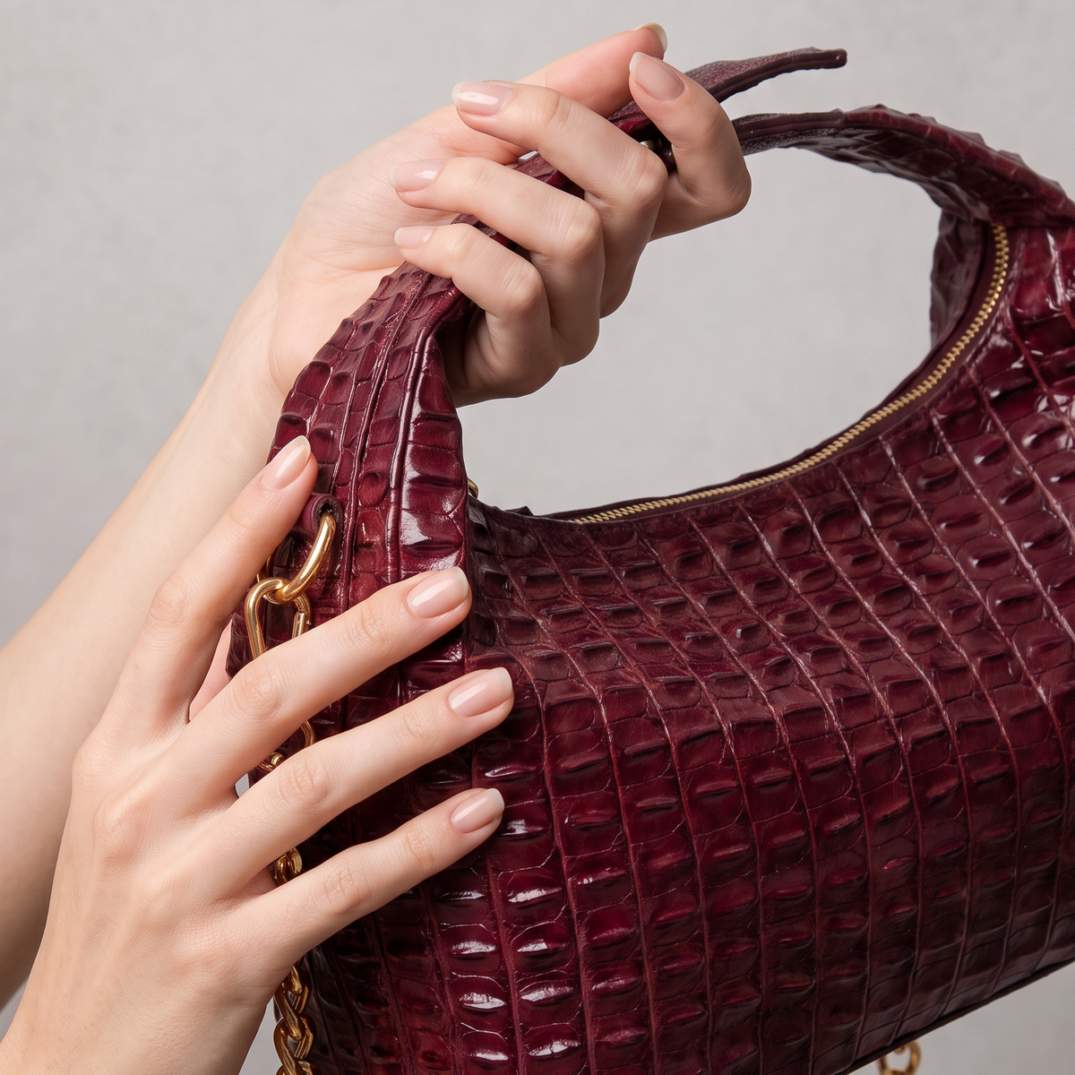 BOLSO CLEO BORGOÑA 100% CUERO