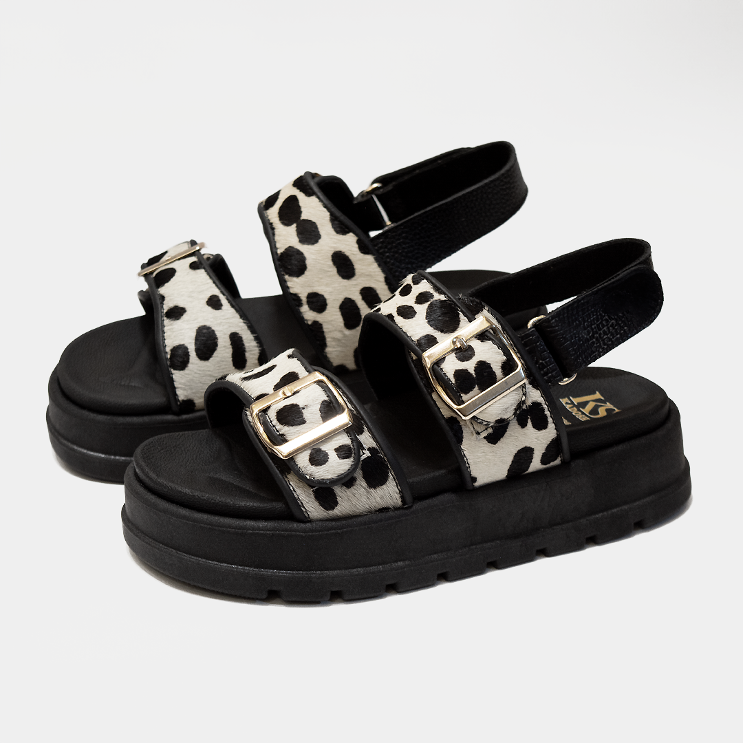 ALESSIA ANIMAL PRINT BLACK CUERO