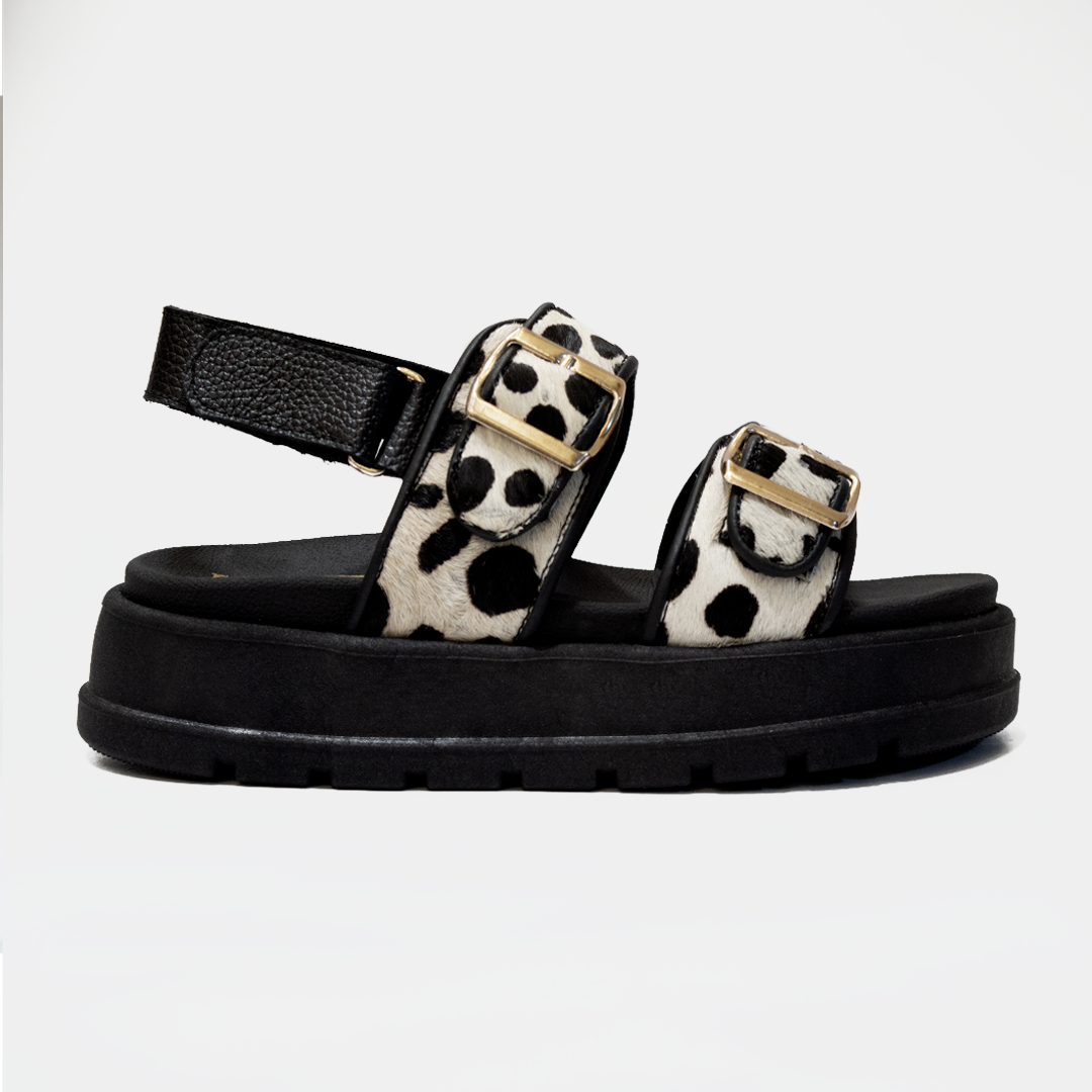 ALESSIA ANIMAL PRINT BLACK CUERO