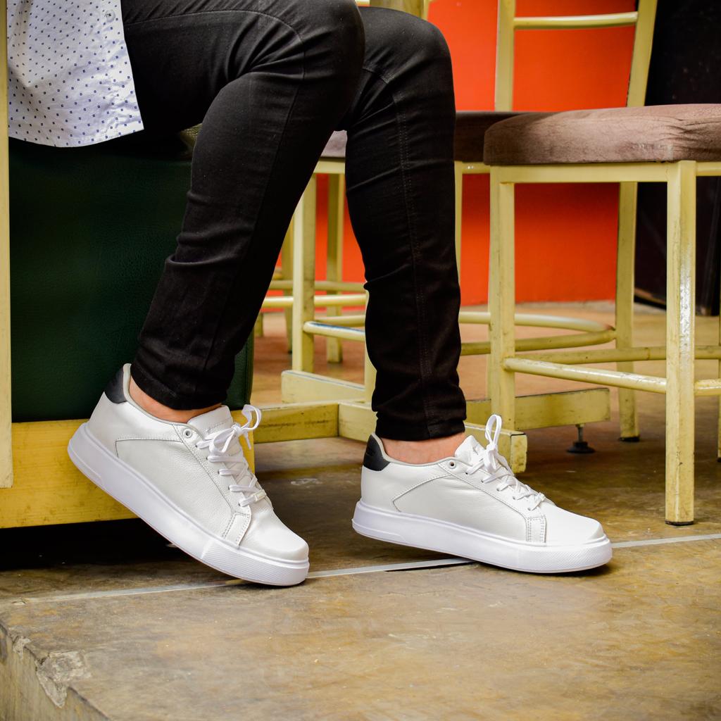 TENIS HOMBRE CUERO LONDON BLANCO