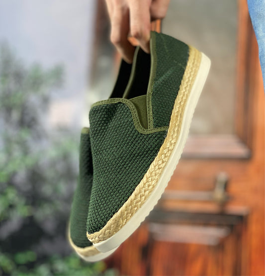Últimas tallas-TENIS HOMBRE ESPADRILA MALLA VERDE