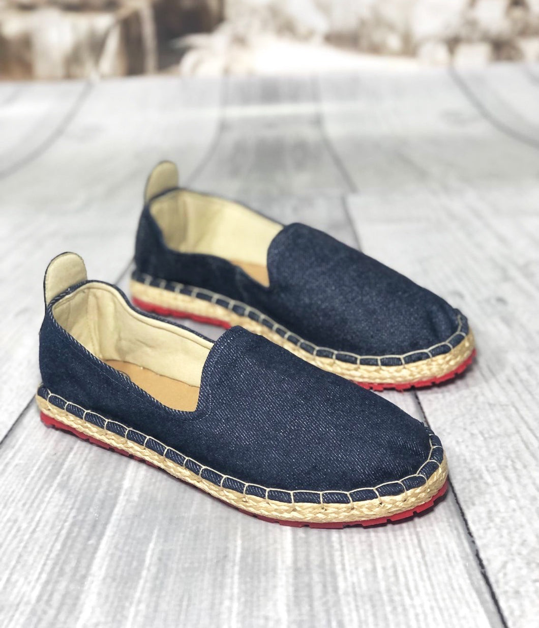 Últimas tllas-TENIS HOMBRE ESPADRILA JEAN AZUL