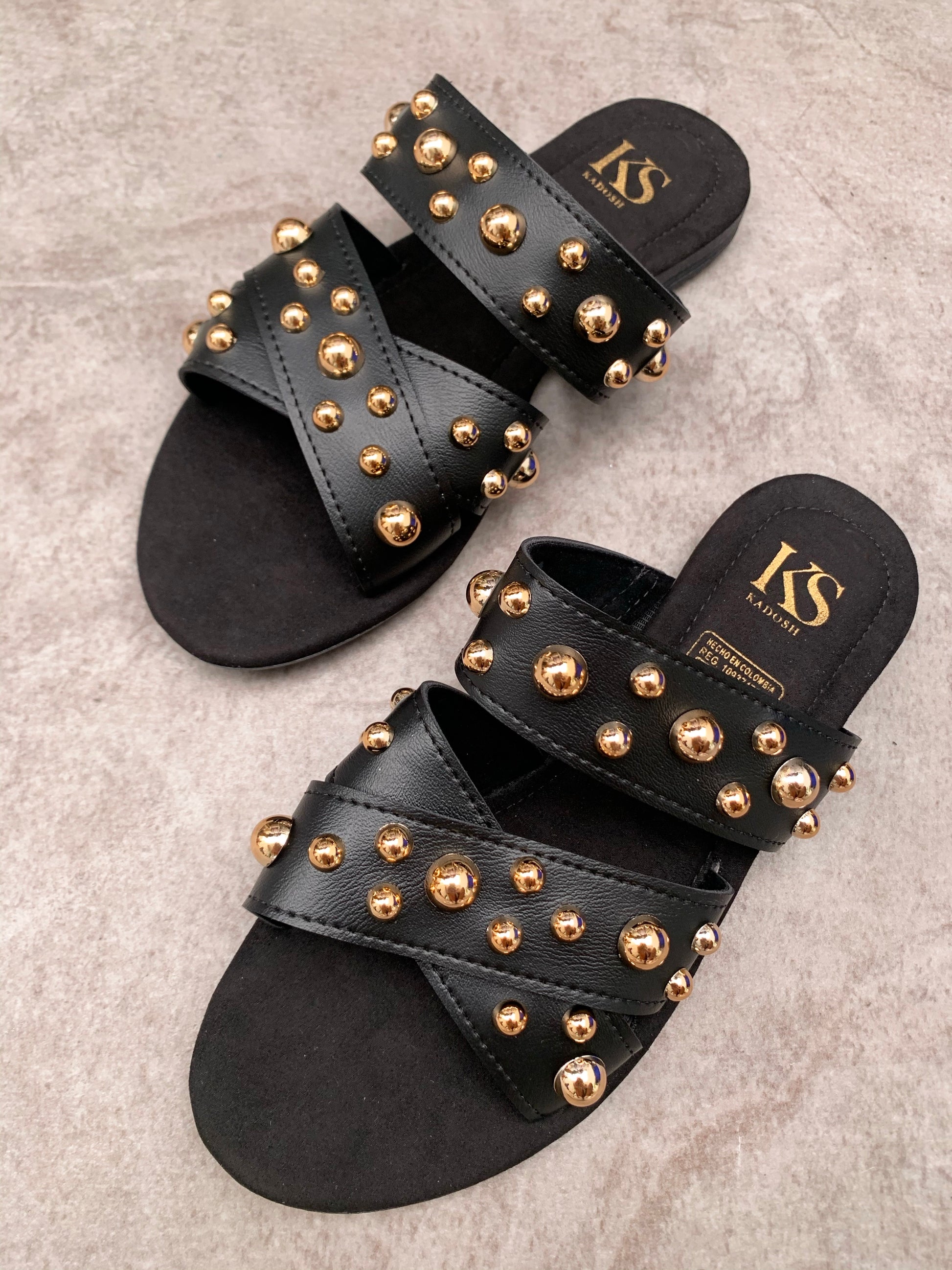 Antonella Sandalias Negras Para Dama Zapatilla Para Dama Con